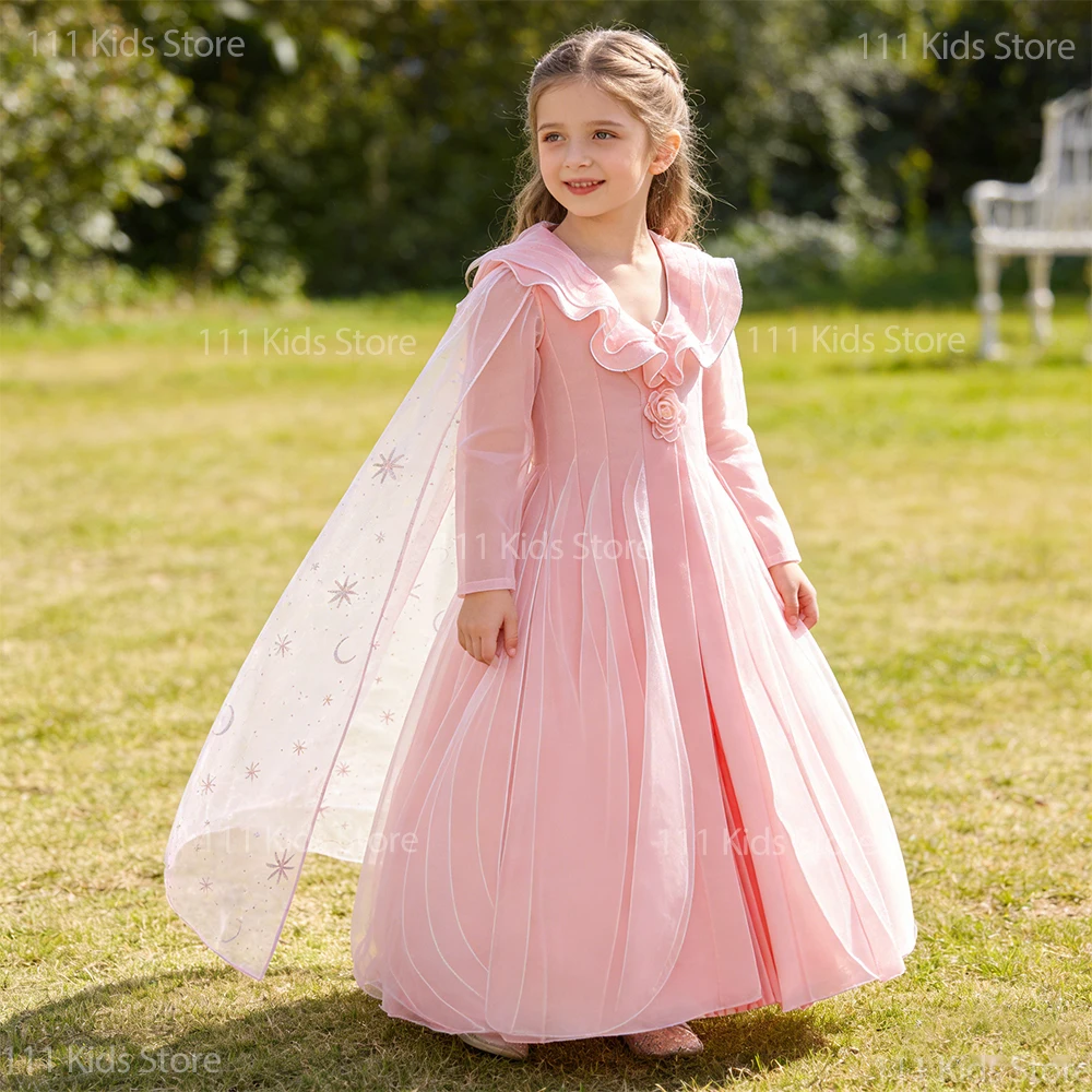 

Комплект из 2 предметов: летние платья для девочек, розовый костюм принцессы Глинды для косплея, подарок на день рождения, пышное платье из сетки, наряд на Хэллоуин