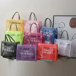 Moda nuova borsa da donna in PVC ad alta capacità borsa Tote trasparente borsa di gelatina borsa a tracolla portatile con una spalla