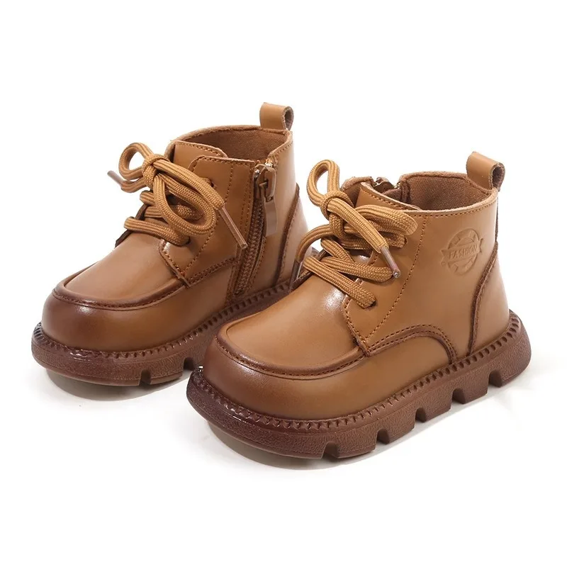Botas Niña Botas Fashion Girl Boot 2025 Autumn New Girl Shoe Soft Sole Velvet Kid Shoes Winter Kid Ankle Boots Brand Child Boots