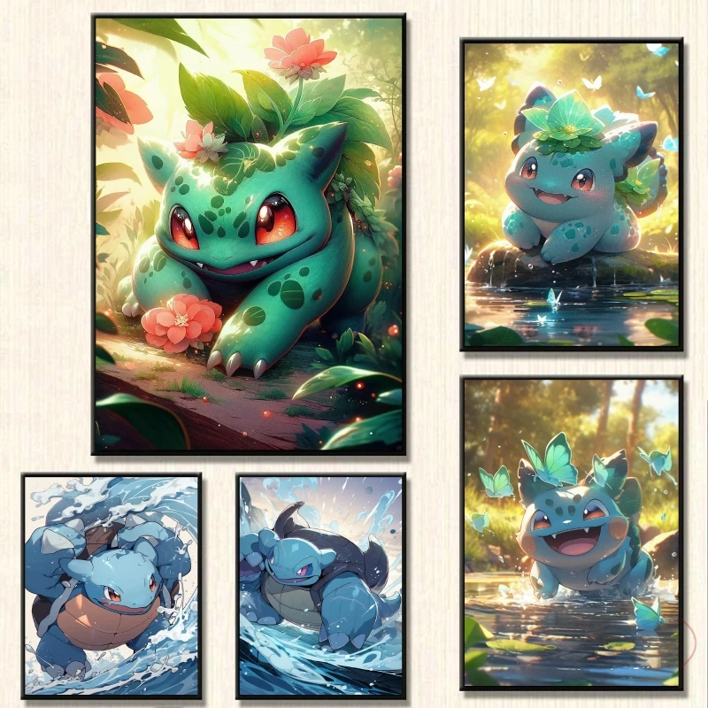 

Anime Posters Pokemon Venusaur Bulbasaur Pikachu Modular Prints Classic Home Room Painting Wall Art Kid Decoration Paintings