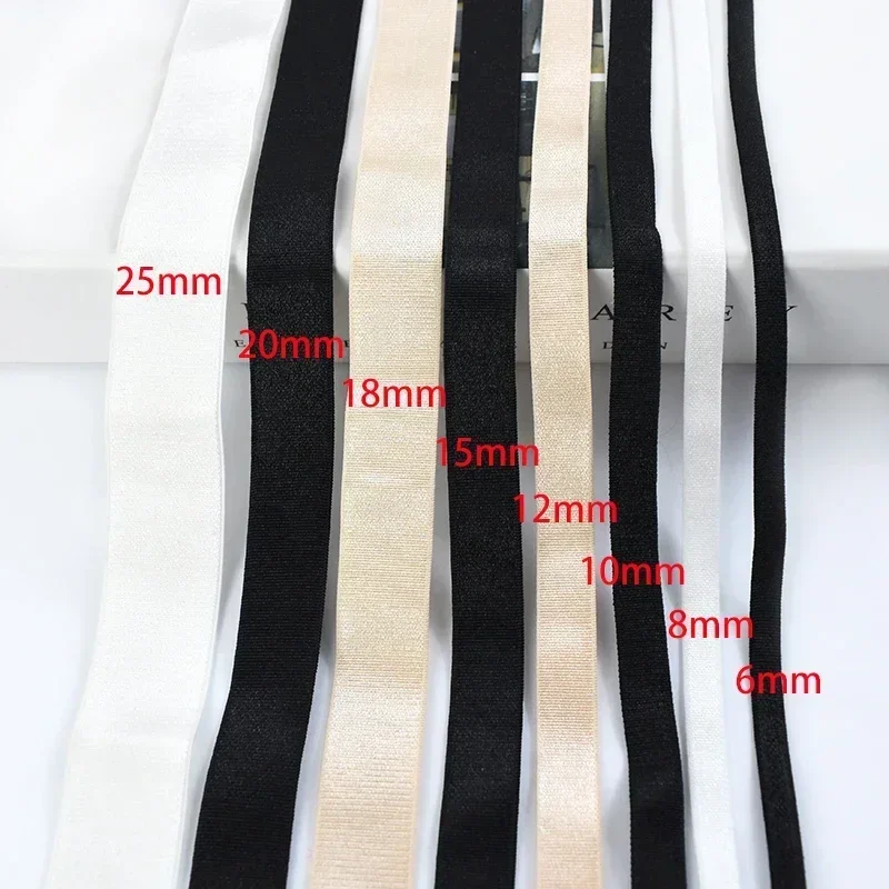 10/20/50Meter Meetee 6-30mm Nylon Elastic Bands for Underwear Shoulder Strap Bra Belt DIY Garment Rubber Tape Sewing Accessories