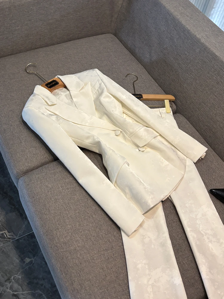 Ele – ensemble de costume Long brodé à Double boutonnage pour femmes, Star Advanced Faion National Sle, nouveau modèle, ensemble deux pièces