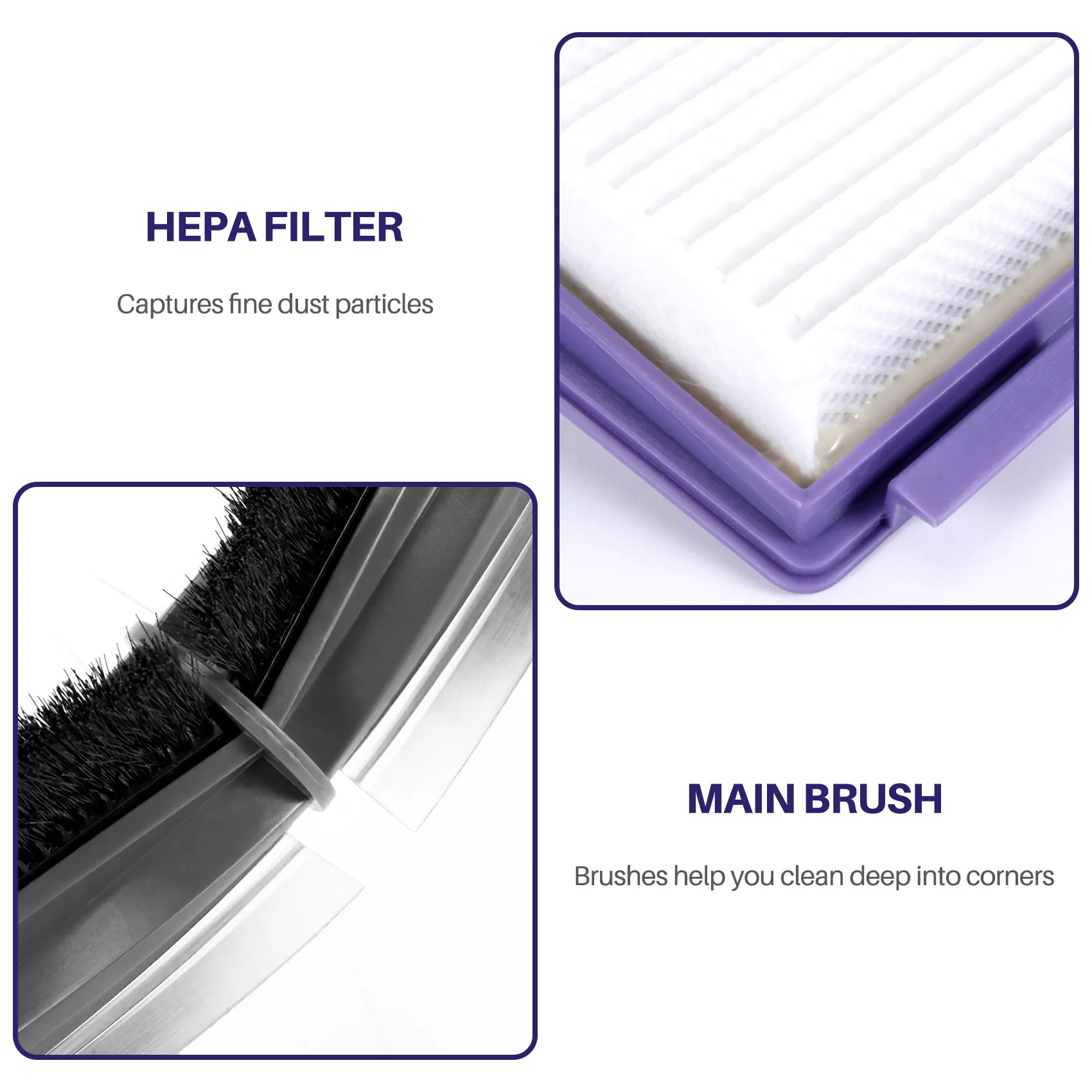 1 stücke ersatz combo roller pinsel + hepa filterx2 für neato XV-21 xv signatur pro XV-11 XV-12 XV-15 gekrümmten combo roller bürsten