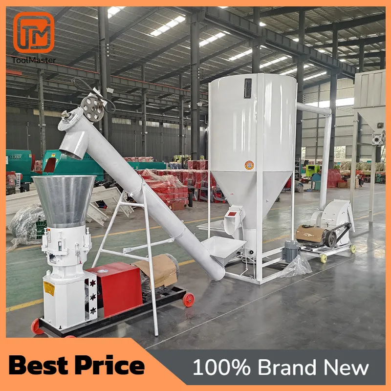 【Hot Sale】Feed Pellet Machine Production Line, With An Hourly Output Of 1 Ton Of Pellet Feed, Cattle And Sheep Pellet Feed Produ