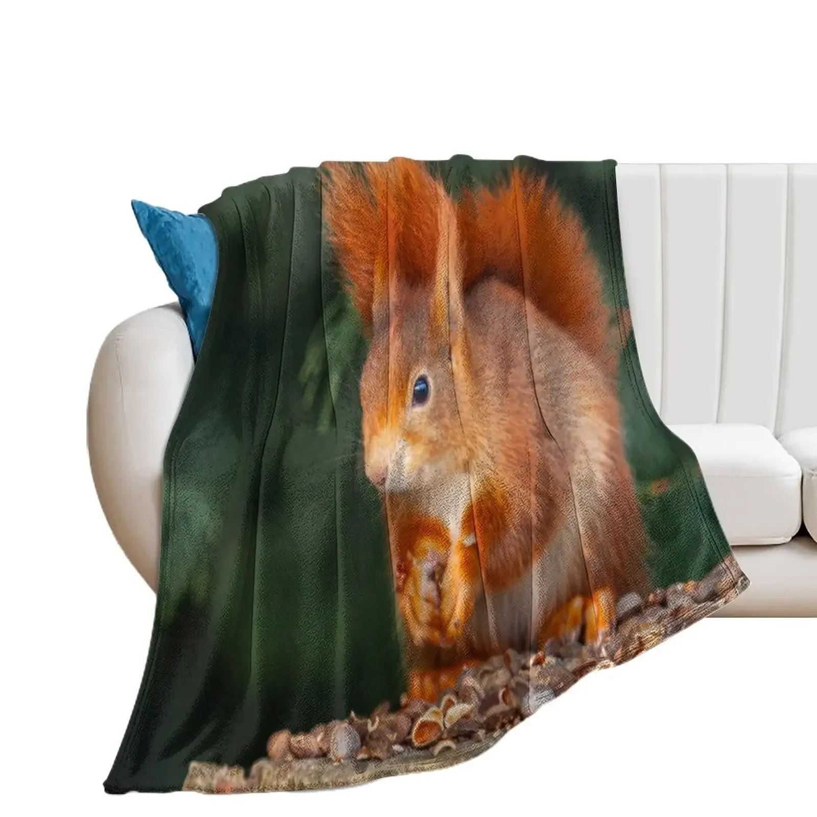 

Red Squirrel Throw Blanket Large Flannels For Decorative Sofa Luxury Brand Blankets