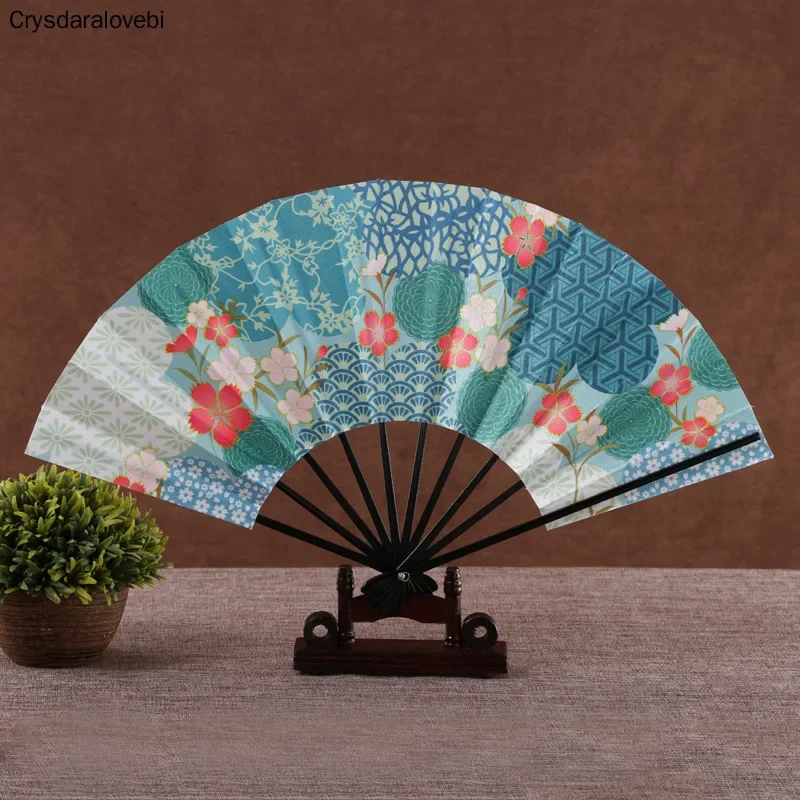Rice Paper Baking Lacquer Side Bone Chopsticks Fan Printed Design Pocket Fan Home Decoration Pattern Dance Handheld Fan
