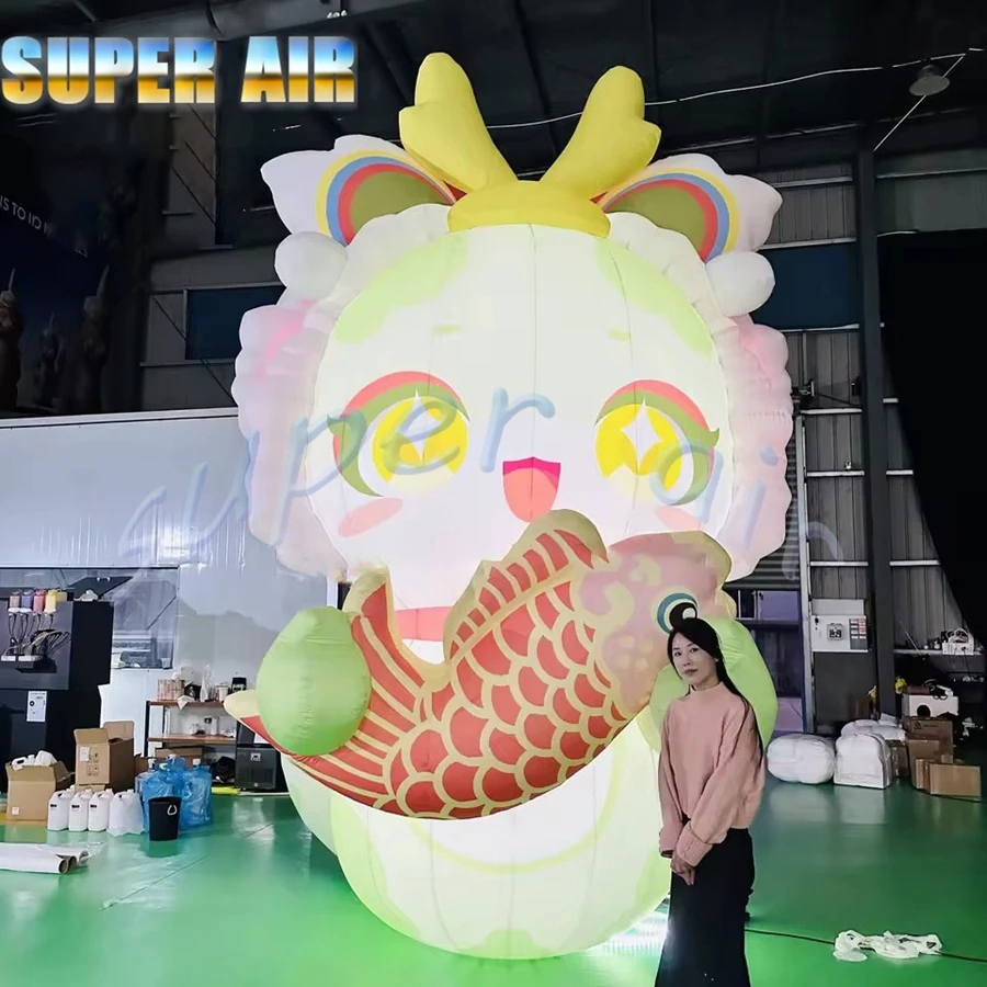Schönes Design, heißer Verkauf, niedliche Cartoon-Figur, aufblasbarer Cartoon-Drache zur Dekoration