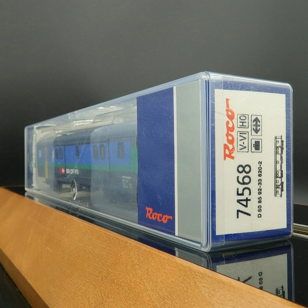 ROCO HO 1/87 Kereta Mainan 74568 Gerbong Bagasi Swiss SBB Generasi ke-6 Versi DC Cat Burung Beo untuk Kolektor Hadiah Mainan Anak Laki-laki