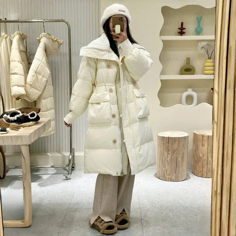 

2025 Winter New Women's Down Cotton Coat Commuter Splicing Collar Cotton Jacket