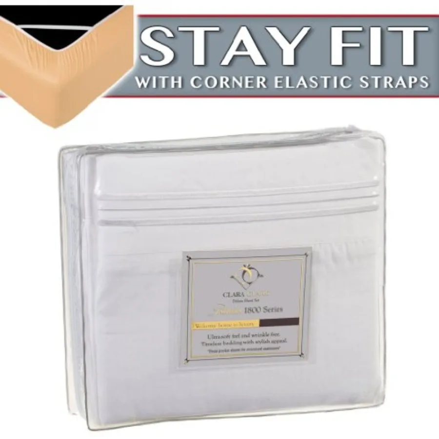 1800 Series Bed Sheet Sets - Stay fit on Mattress with Elastic Straps at Corners