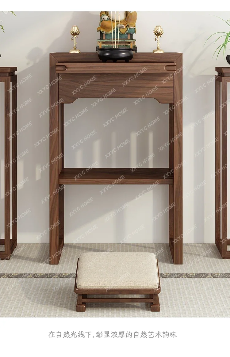 Black walnut incense case living room offering table Solid wood household shrine offering table New Chinese style