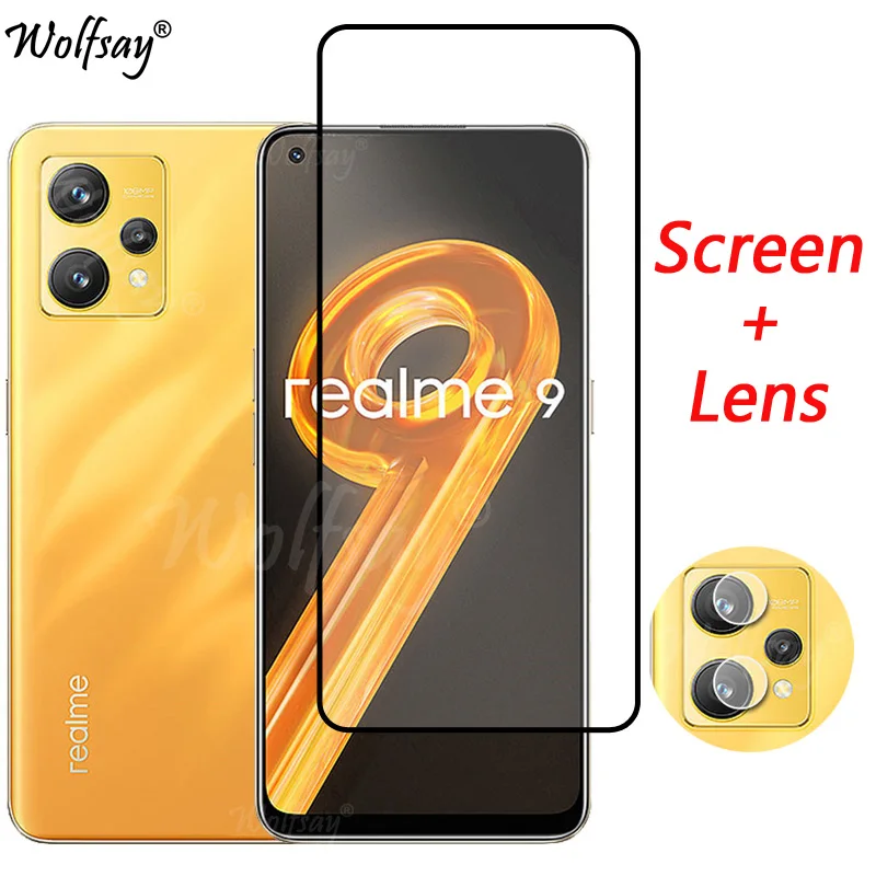 

Закаленное стекло для Realme 9, защита экрана Realme 6 7i 8i 9i 9 Pro Plus C11 C21Y C55, стекло для камеры Realme 9 Pro Plus