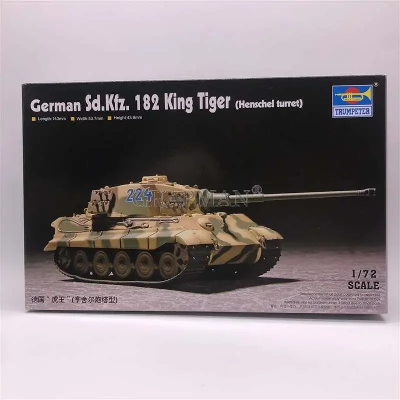 

1/72 WWII German Tiger King Henschel Turret Tank Military Assembly Model Military Vehicles 07201