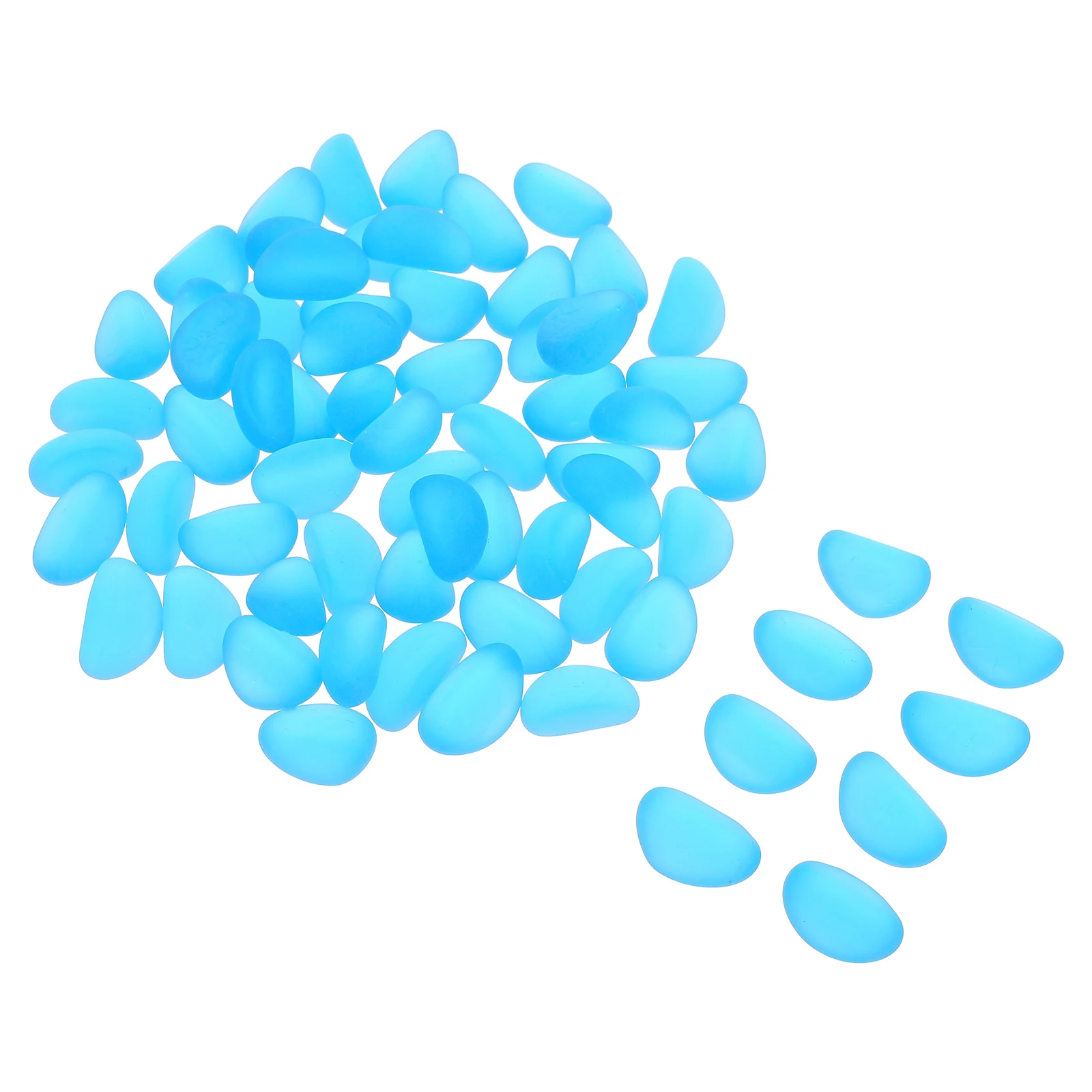 

Luminous Blue Cashew Glass Beads Aquarium Rocks Fish Tank Pebbles Glow in the Dark Decor for Tropical Fish Turtle Tank Pond