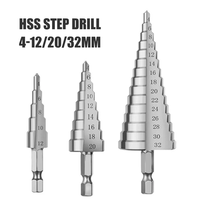 Bohr werkzeug mit Sechs kant gewinde kern, Turmbohrer-Spiralnut mit gerader Nut, Metall bohrer mit gerader Nut, 4-1/8-1/8-32mm