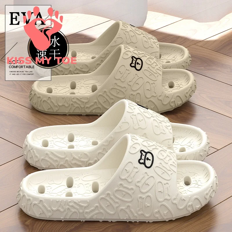 2026 Women Bathroom Non-Slip Slippers Quick-Drying Soft Men's Beach Sandals Comfort Breathable Flats Couples Home Shower 3053
