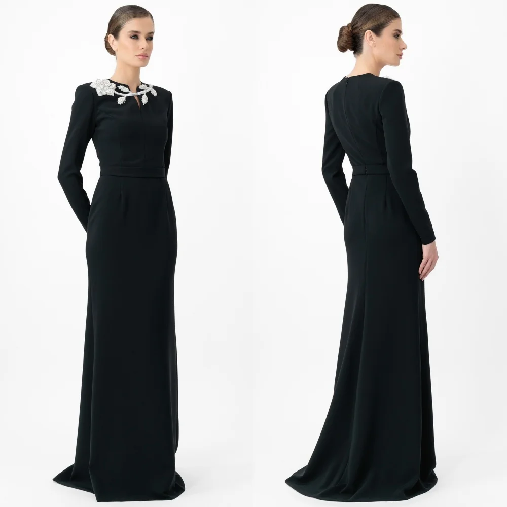 

Индивидуальные джерси в китайском стиле с блестками, длинные платья трапециевидной формы с круглым вырезом, модные элегантные платья на заказ для особых случаев