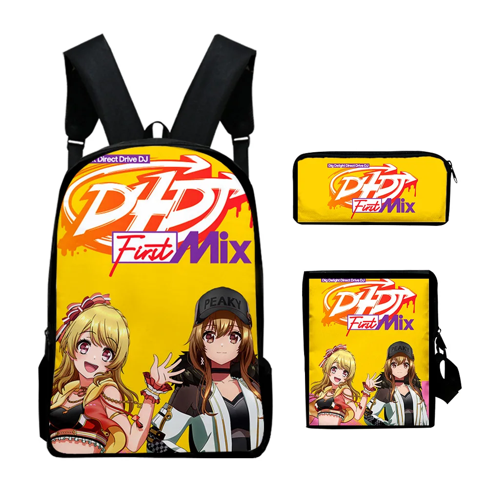 Harajuku Youthful D4DJ All Mix Anime 3D Print 3pcs/Set Student Travel bags Laptop Daypack Backpack Shoulder Bag Pencil Case