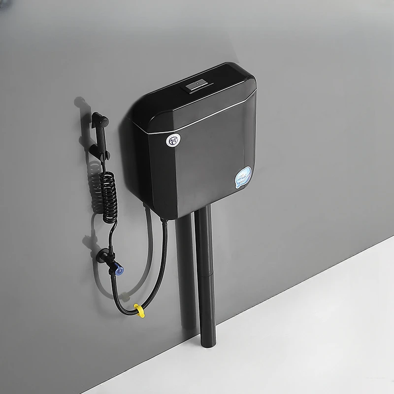 Black squatting toilet squatting pit type anti-odor squatting urinal household floor flush tank induction