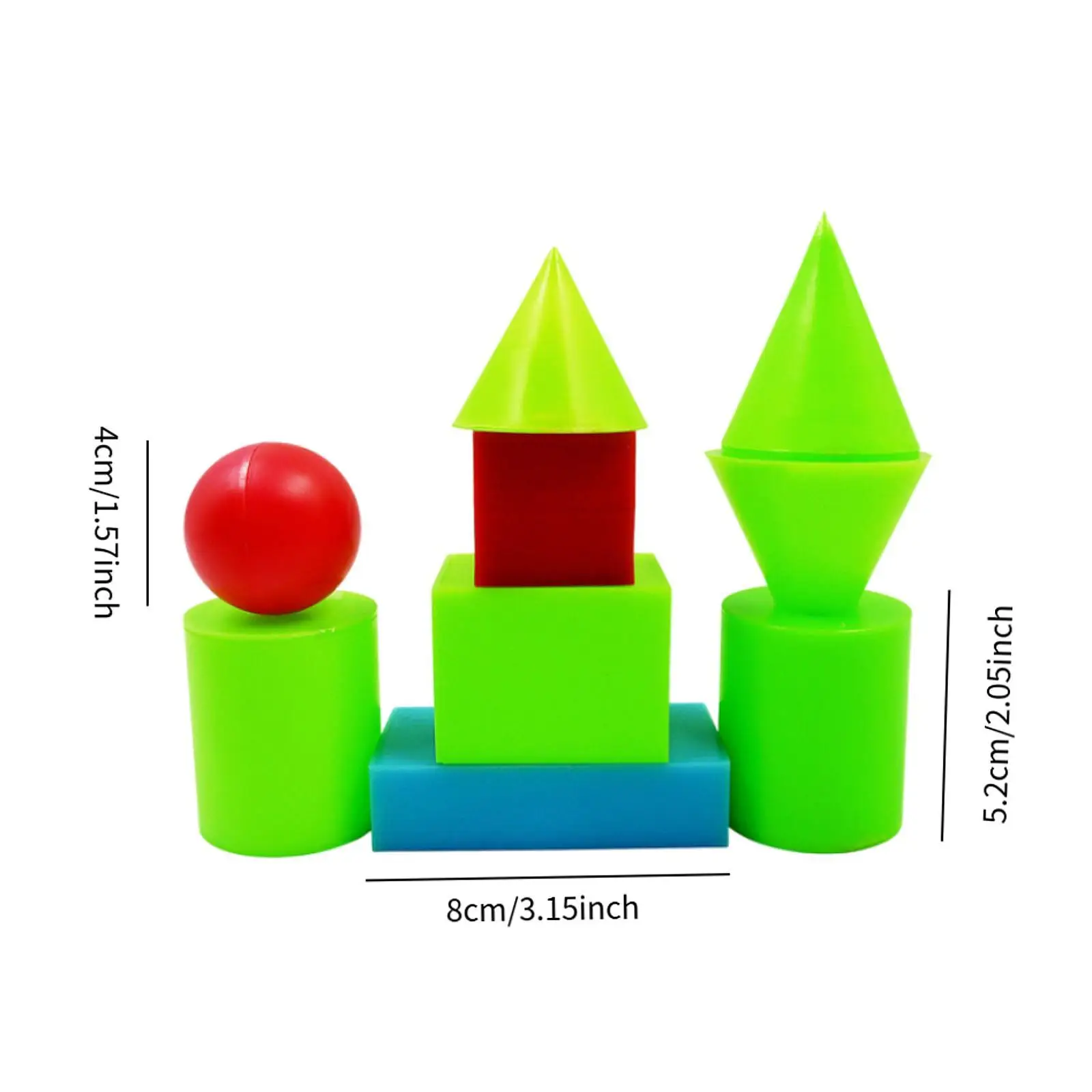 Juego de 9 bloques de formas geométricas 3D, juguetes de aprendizaje, juguetes de matemáticas, juego de modelos de formas geométricas cilíndricas para el hogar de primaria