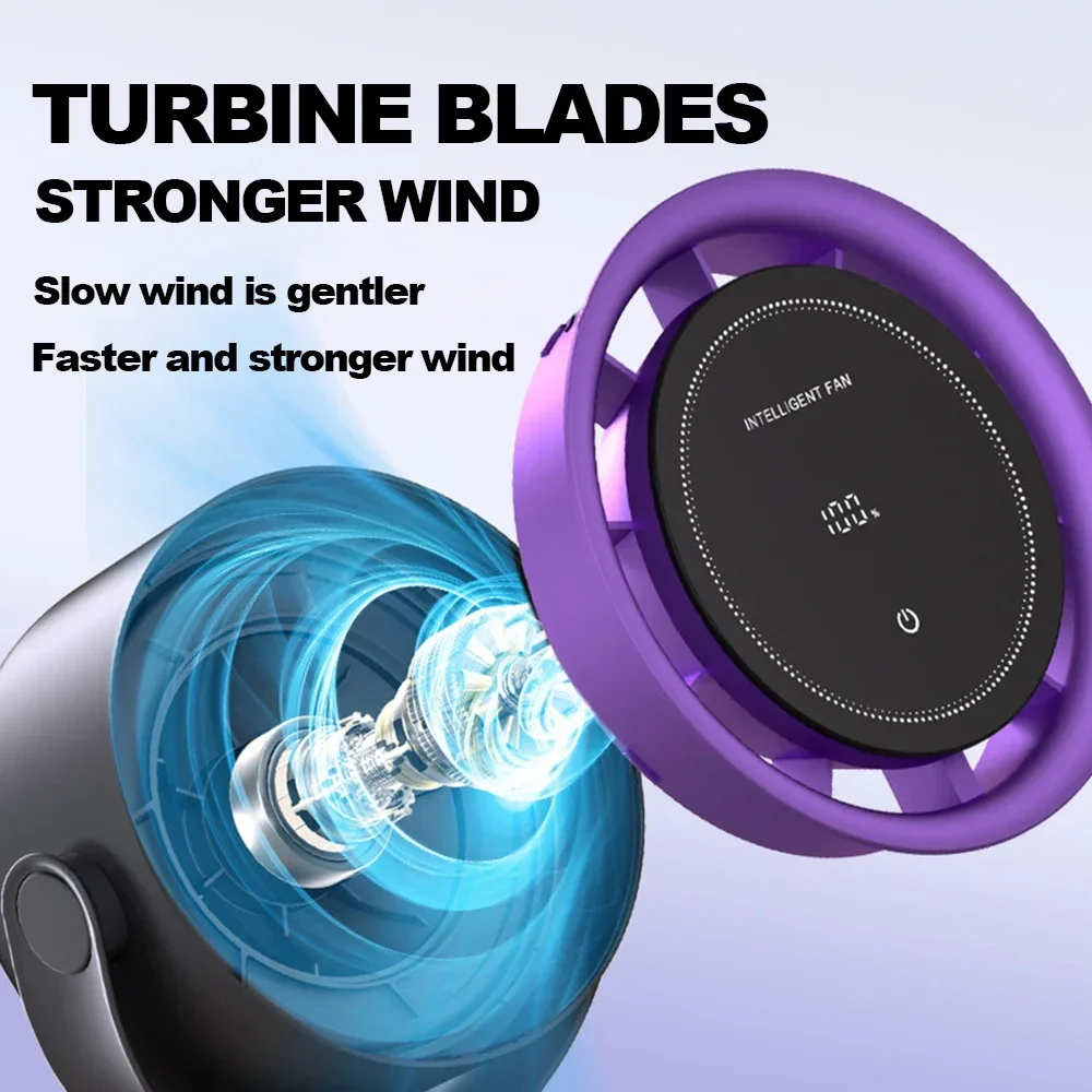 100 مستوى مروحة خالية من الشفرة صغيرة USB شحن صامت مكتب سطح المكتب شاشة ديجيتال عالية السرعة تعميم مروحة التبريد للاستخدام المنزلي