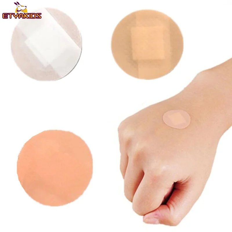 100pcs/lot Round Shape Adhesive Bandages for Children Kids First Aid Medical Breathable PE Band Aid Woundplast Wound Patches