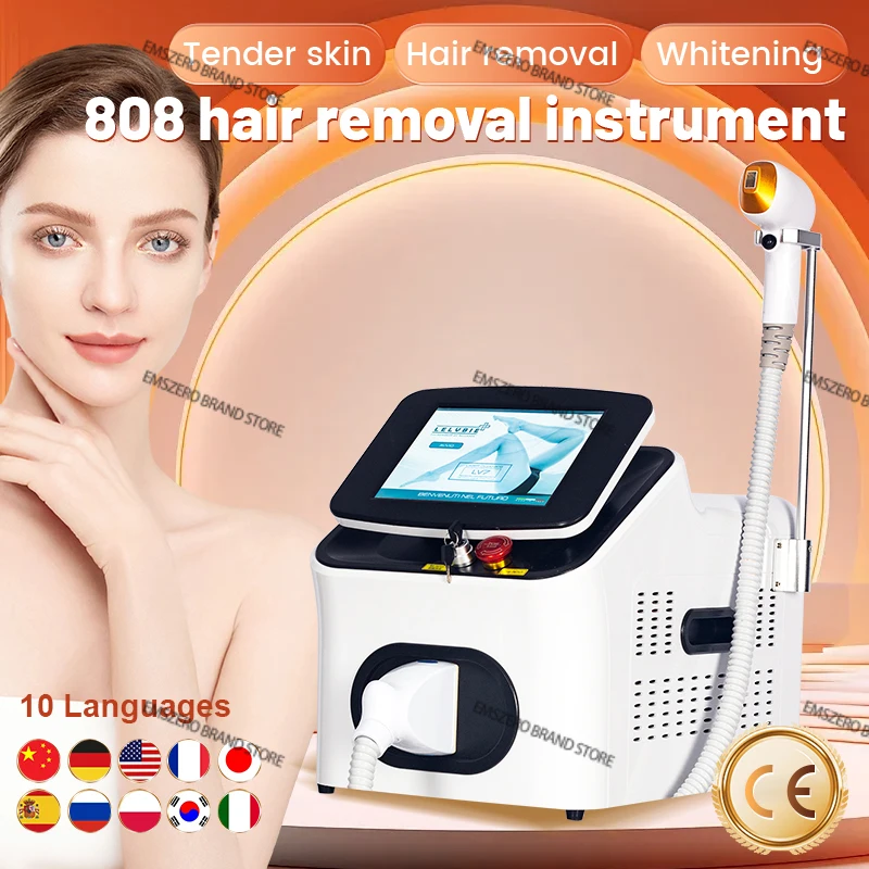 Diode Laser Hair Removal Machine Depiladora Laser 808NM 755NM 1064NM Tender Skin Safe Painless Permanent Depilation High Power