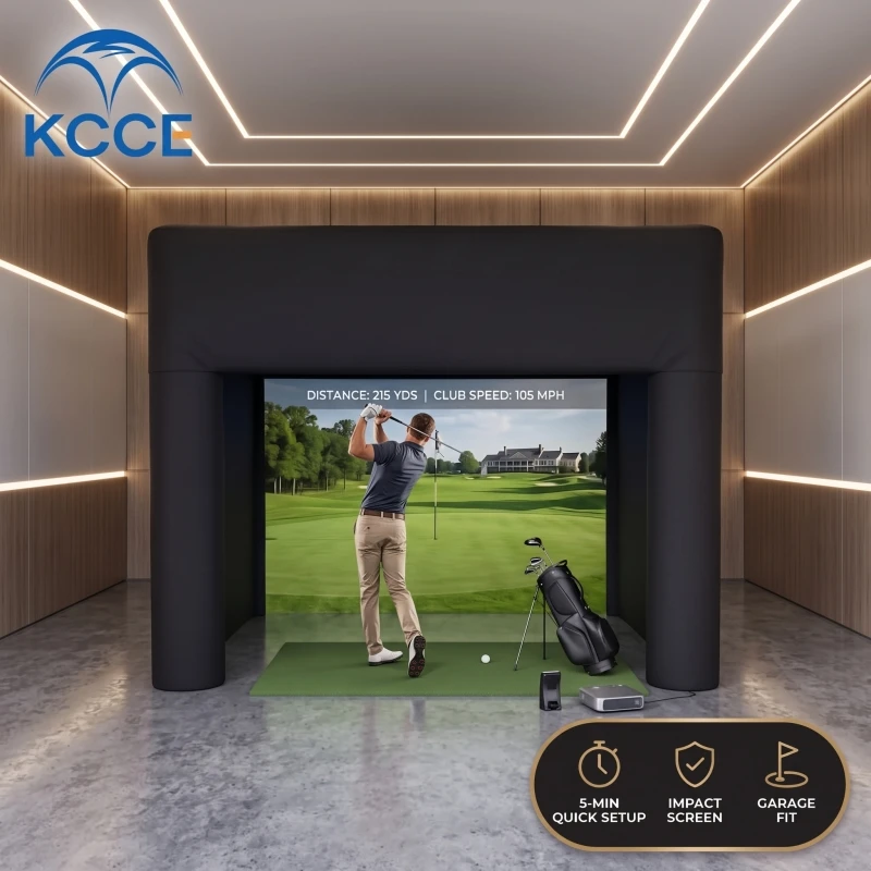 Inflatable Golf Simulator Tent Portable Home Garage Practice Bay Indoor Hitting Enclosure Netting Cage Frame Without Screen