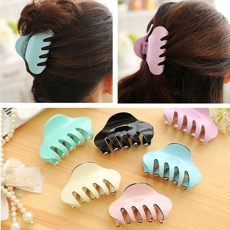 Matte Acrylic Hair Claw with Solid Color Elegant Hairpin for Women Hair Supplies