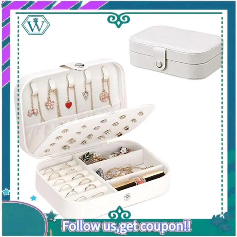 

Travel Jewelry Case PU Leather Jewelry Boxes Bridesmaid Gift Box Double Layer Jewelry Organizer Display Holder B Easy Install
