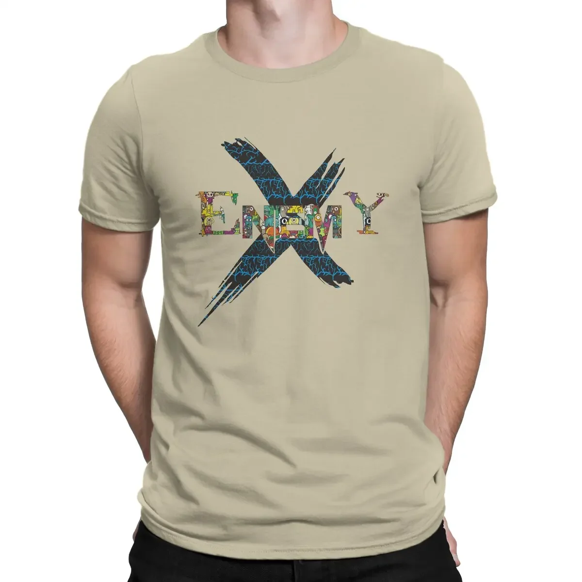 Men 100% Cotton Funny T-Shirt  Enemy X T Shirts  Crewneck Imagine Dragons Tee Shirt Short Sleeve Clothes 5XL  men clothing