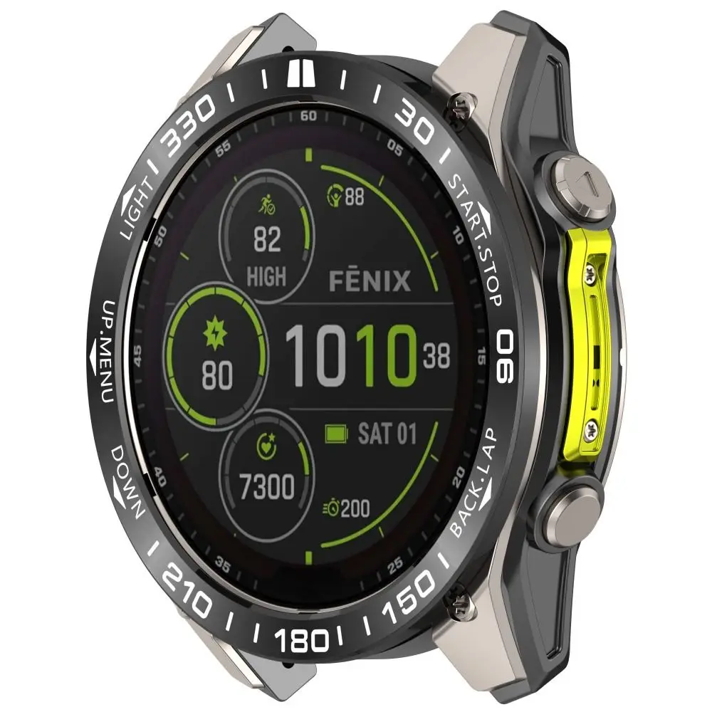 Stainless Steel Bezel Ring Styling Case Anti-Scratch Decorative Metal Frame Replacement Protective for Garmin Quatix 8 47mm/51mm