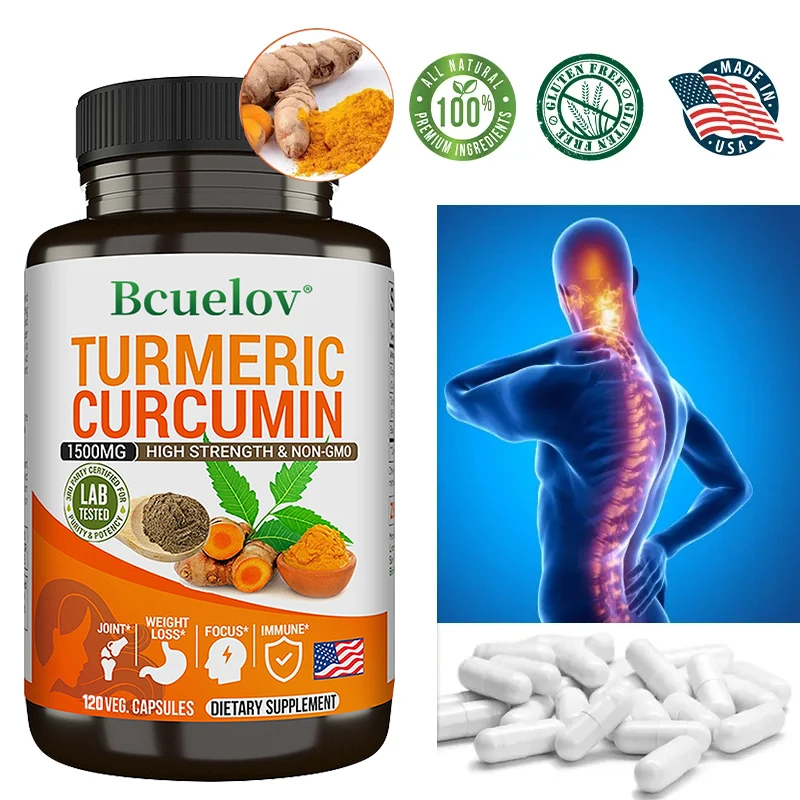 

Turmeric Curcumin Supplement - Digestive Health, Joint Health, Pain Relief and Anti-Inflammation, Antioxidant, Immune Support