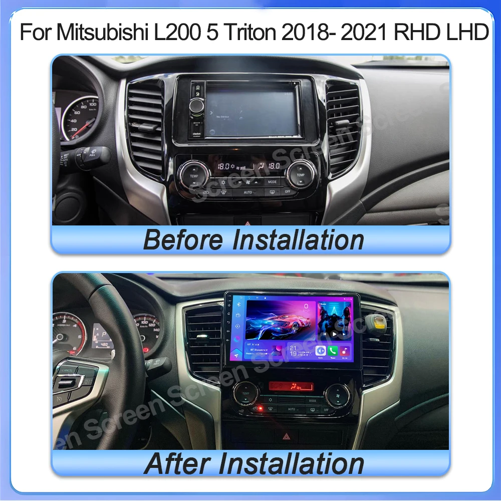 Android 16 For Mitsubishi L200 5 Triton 2018- 2021 Rhd Lhd Multimedia Auto Carplay 5G Car Video Player Navigation No 2din 8 Core