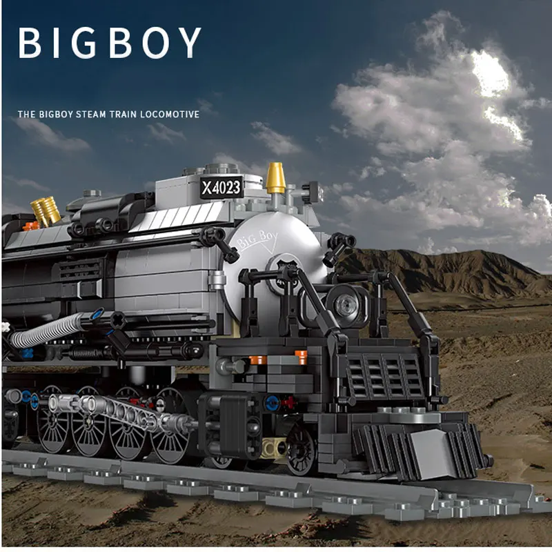 Classic Technical Train Buildings Blocks Big Boy Steam Locomotive Railway Tracks Sets DIY Kids Toys For Birthday Christmas Gift