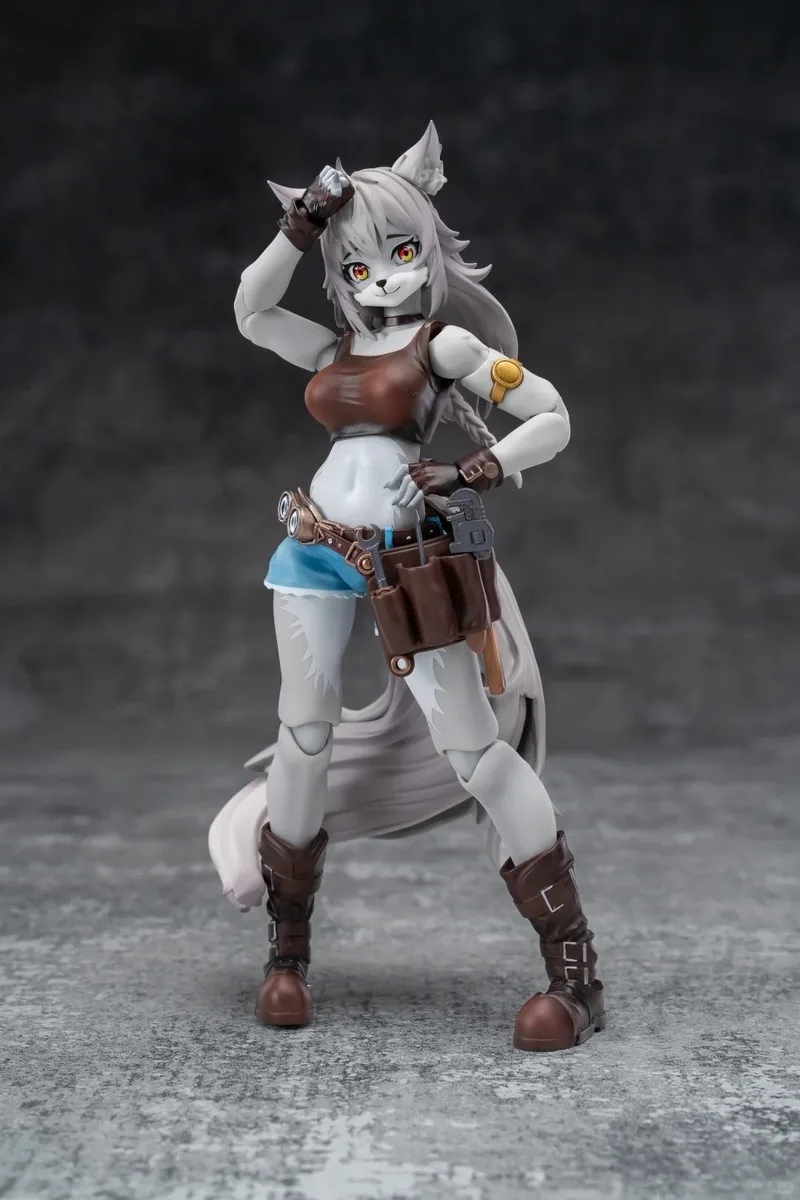 Figurki Anime Oryginalny Postać Naprawczy 1/12 Wilcza Dziewczyna Leah Anime Piękność Futrzane Dziewczyny Figurki Akcji Model Zabawki Dla Fanów