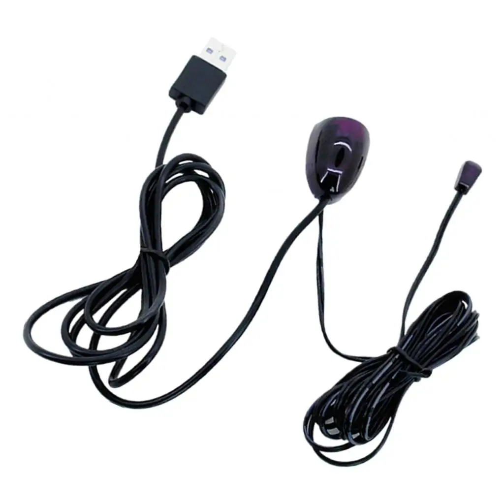 USB IR Remote Control Receiver Extender Black Transmitter Emitter Kit for Radio Receiver and DVD Player