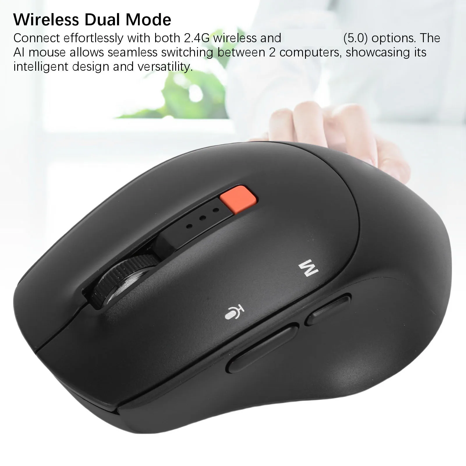 AI Wireless Mouse Dual Mode 2.4G Bluetooth 5.0 Voice Typing Writing Mouse with Language Translation Word Selection Translation