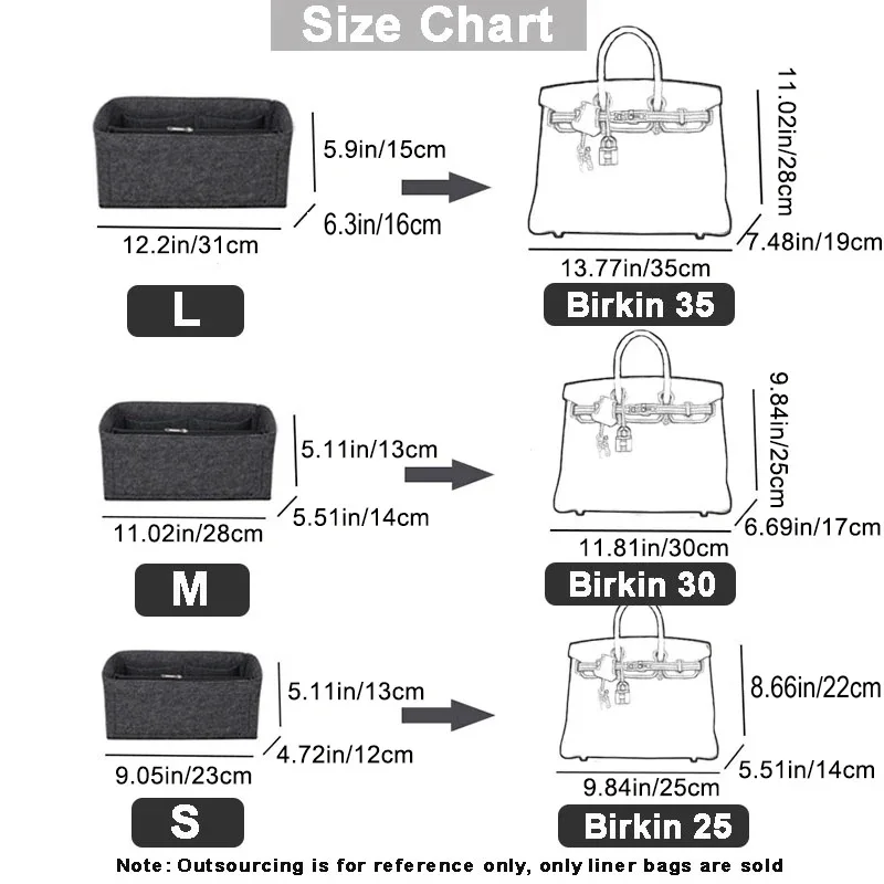 Fits For H Bir kin 25 30 35 Bag Insert Organizer Makeup Handbag Organizer Travel Inner Portable Cosmetic Original Organize Bags