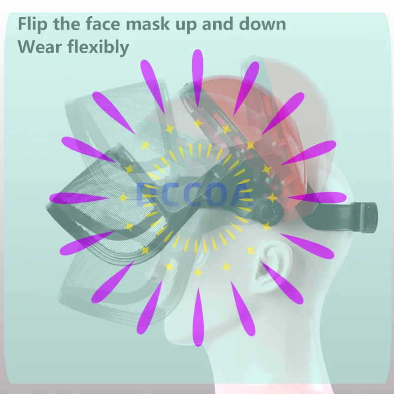1Pcs Safety Head-Mounted Anti Splashing Grass PVC Protective Mask Anti Dust Mask For Cutting Hat Avoid Face Screen Protection