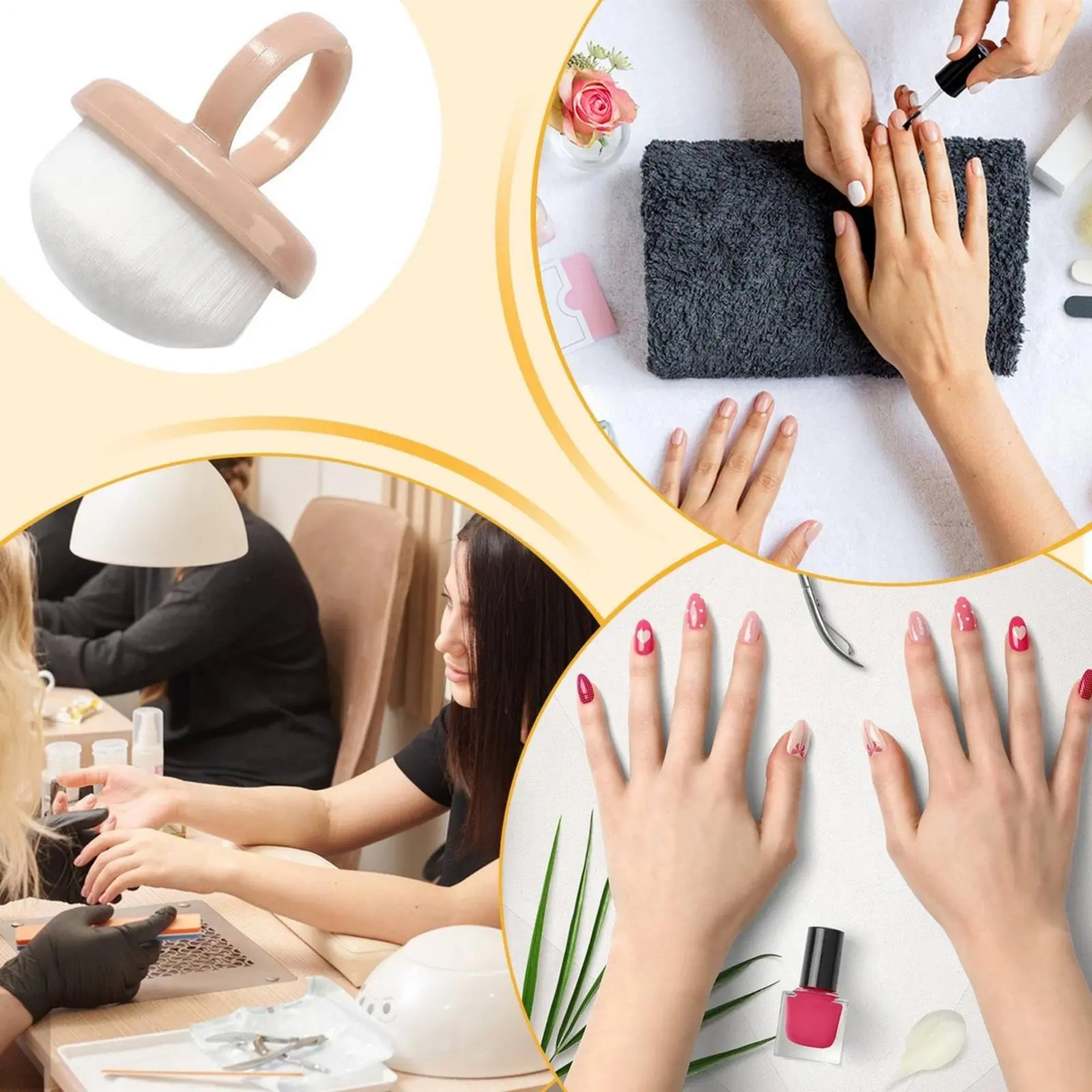 Nail Debris Loop Brush Small Finger Loop Nail Brush Portable for Home Manicures