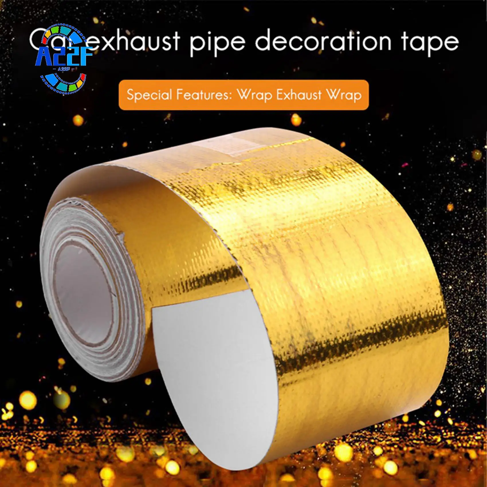 

A22F-Reflect A Золотая термолента Воздухозаборник Теплоизоляционный щиток Светоотражающий тепловой барьер Самоклеящийся двигатель