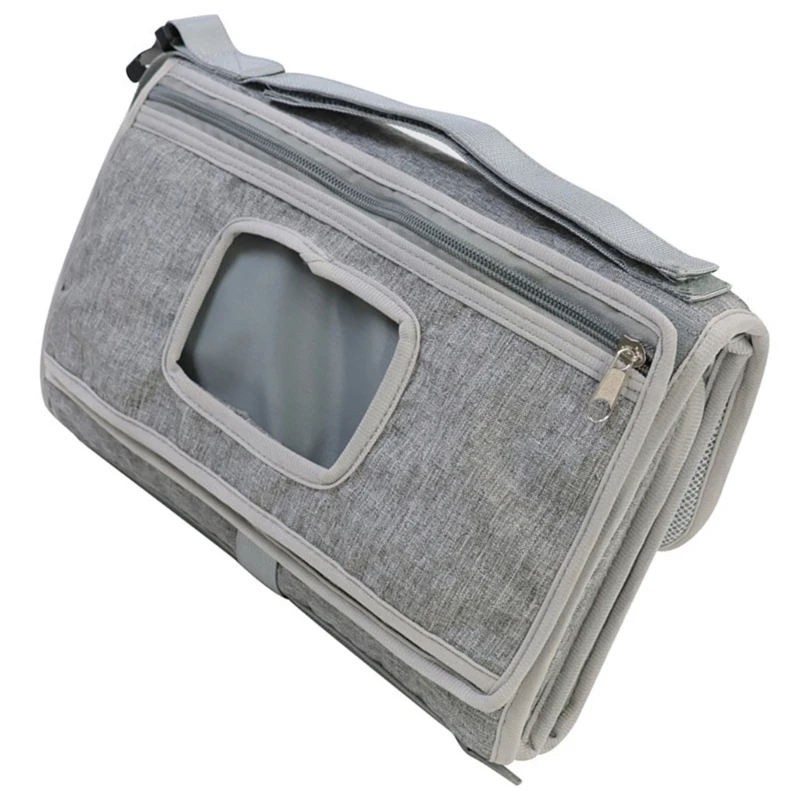 J15U Foldable Baby Changing Pad With Mesh Storage Pockets Lightweight Travel Essential
