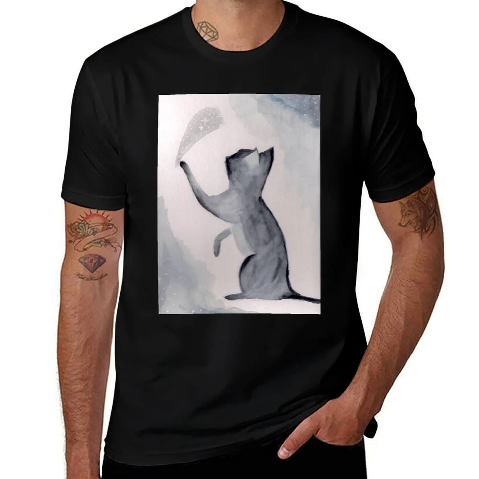 Constellation Cat T-Shirt Soft Cotton Print T-Shirt