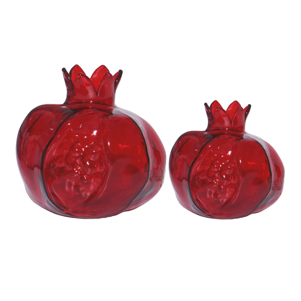 

2Pcs Nordic Style Pomegranate Glass Vase Set Clear Flower Bud Vases Home Decor Living Room Dining Table Bedroom