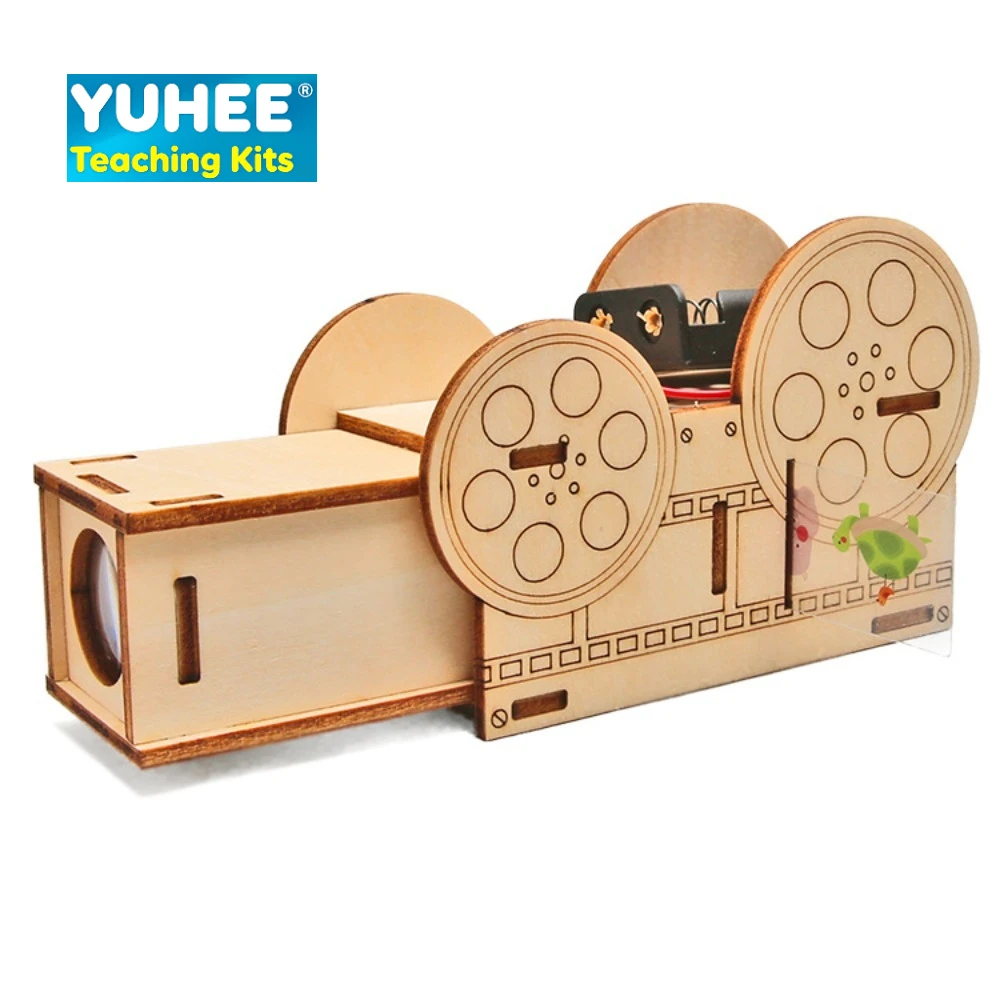 

DIY Slide Projector Science Experiment Set Children Educational Toy Handmade STEM Wooden Craft for Primary School