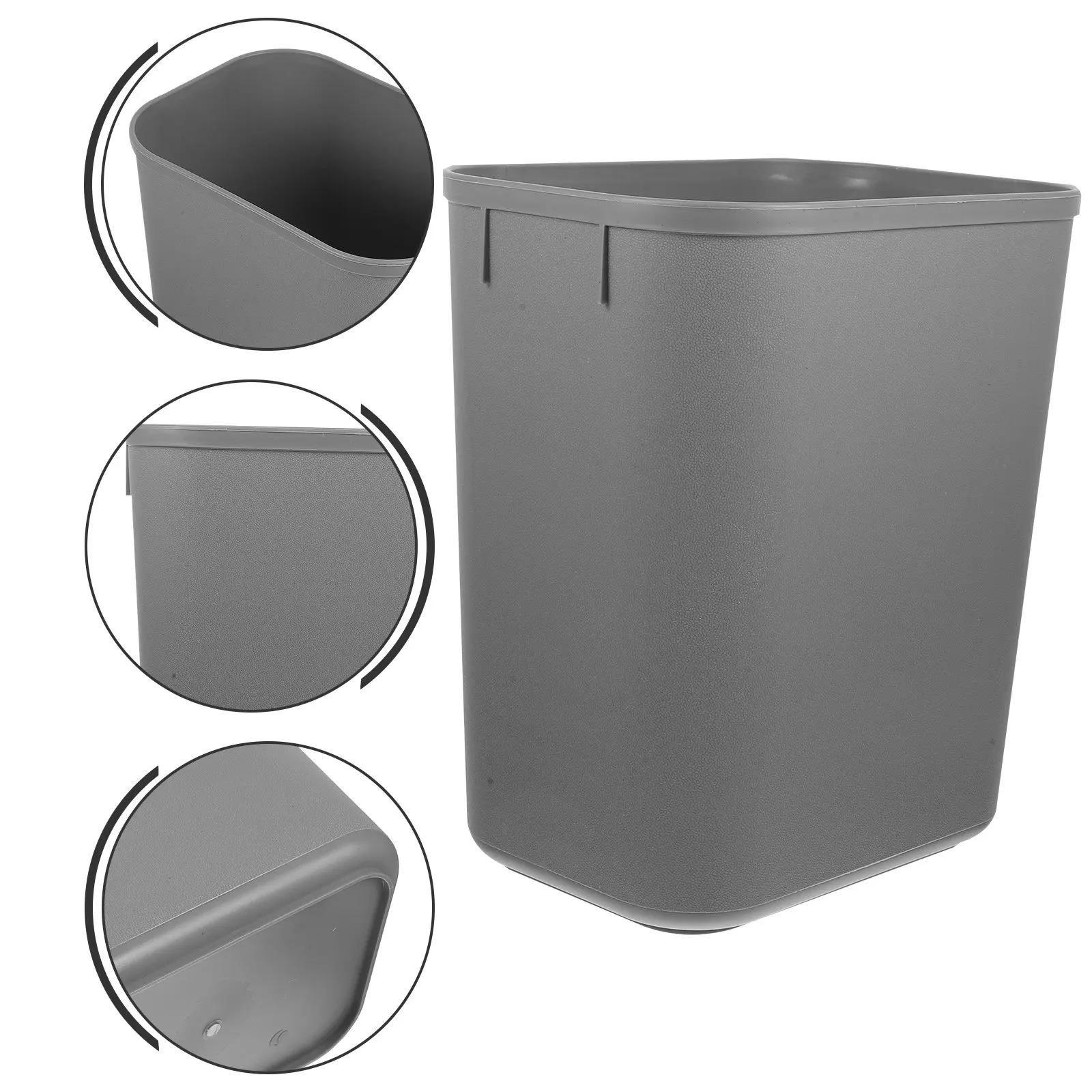 

Modern Small Garbage Can Stylish Black ABS Trash Container for Bedroom Bathroom Office Easy to Use Waste Paper Basket Organizer