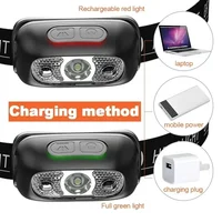 Portable Strong Light Headlamp LED Sensor Headlamp USB Rechargeable Head Flashlight Outdoor Camping Fishing Emergency Lantern 5