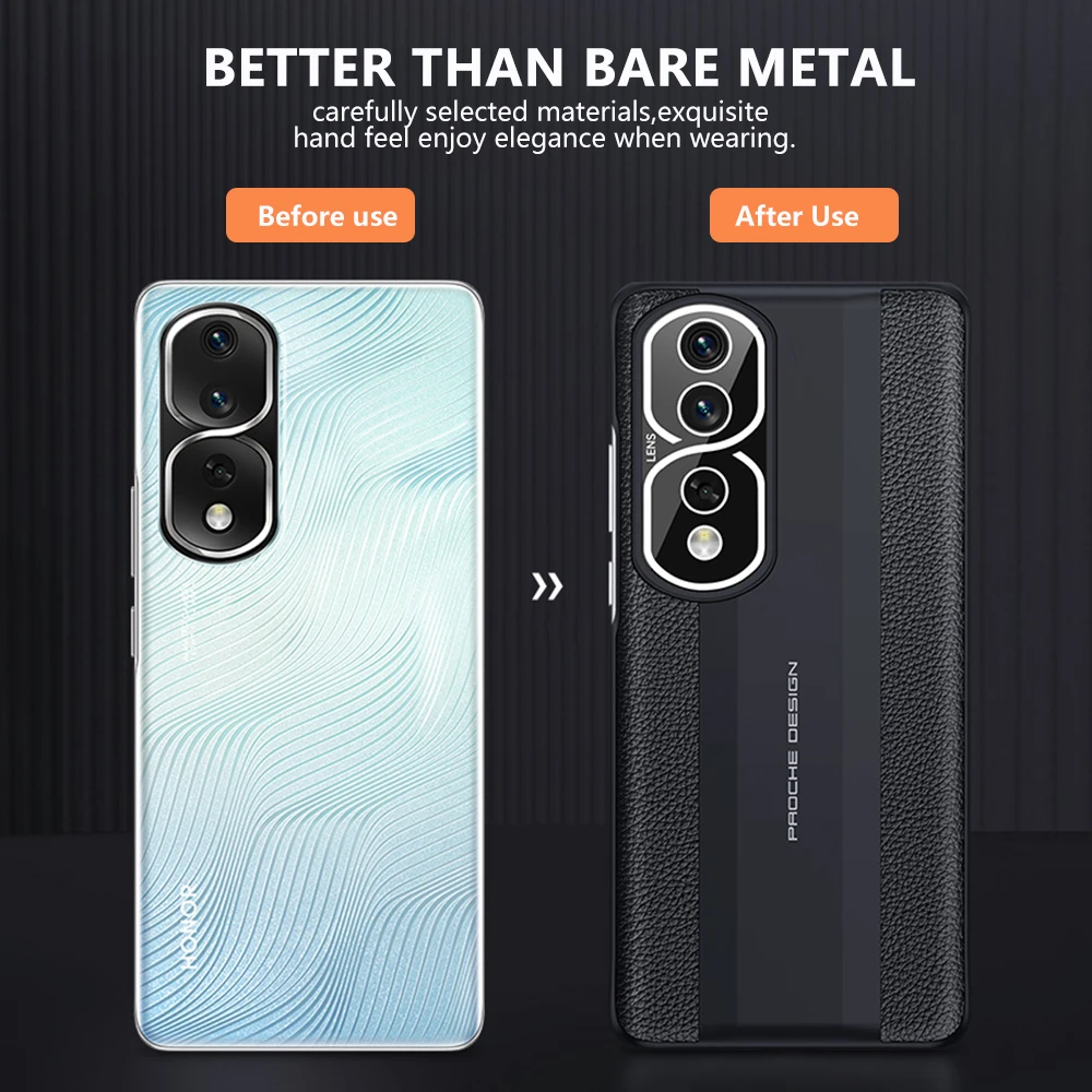 Honor80 Genuine Leather Phone Case for Honor 80 Pro Luxury 100% Natural leather Protection Cover For Huawei Honor 70 Pro Capa