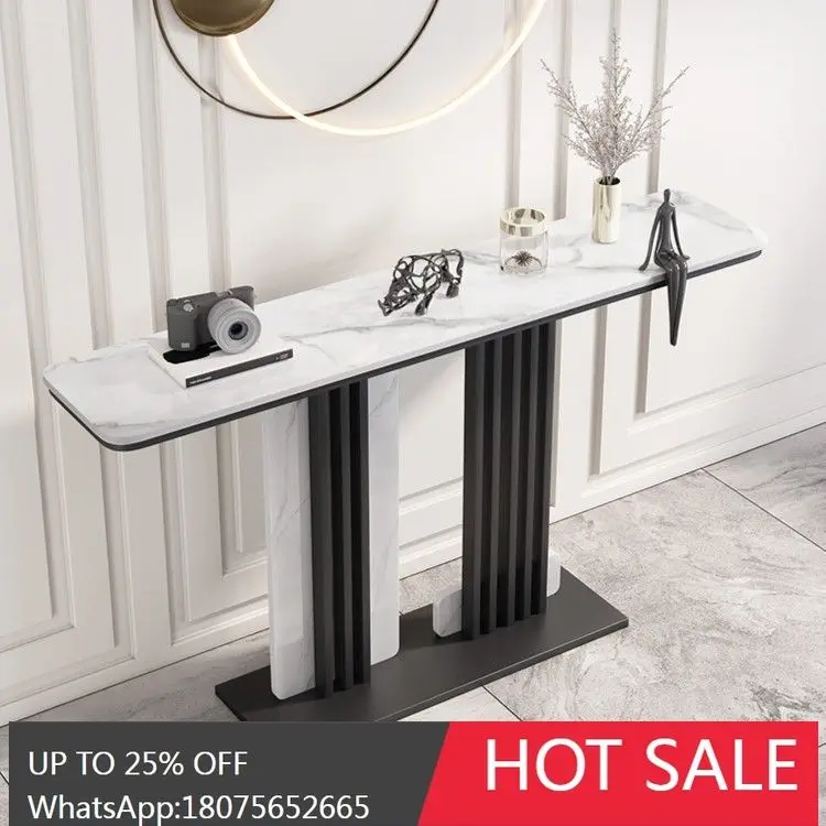 

HLZ Italian Style Rock Plate Creative Entryway Table Entryway Light Luxury Table Minimalist Entryway Cabinet
